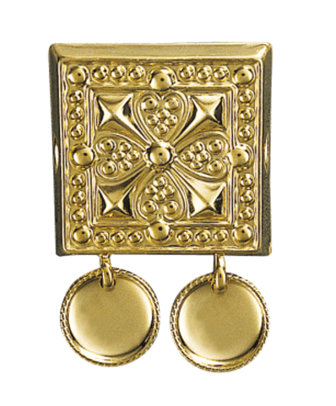 beltestøl, forgylt m. trådkantlauv