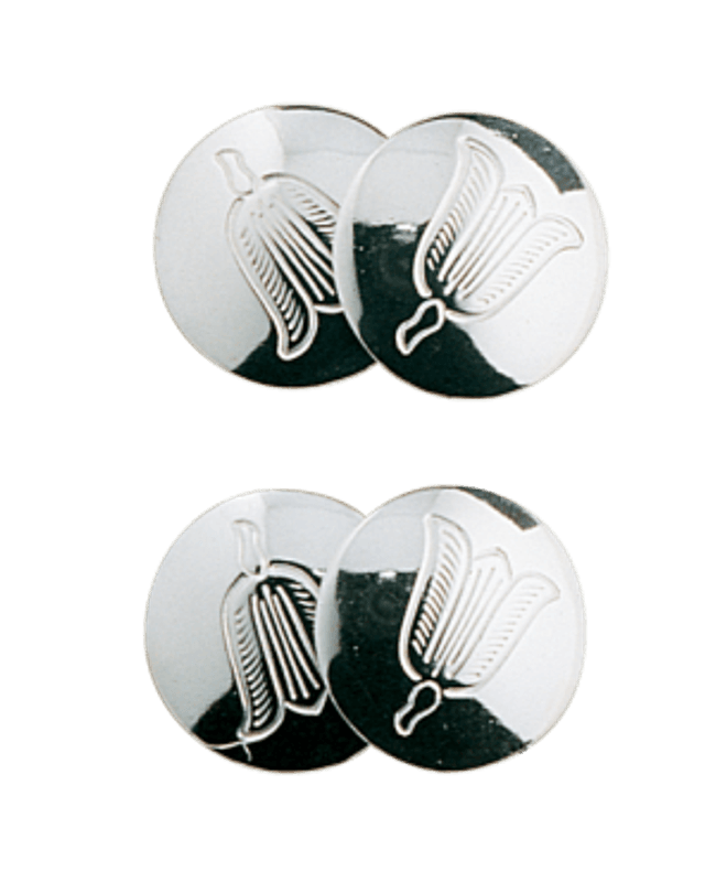 mansj.knappar gravert, blåklokke, dobbel