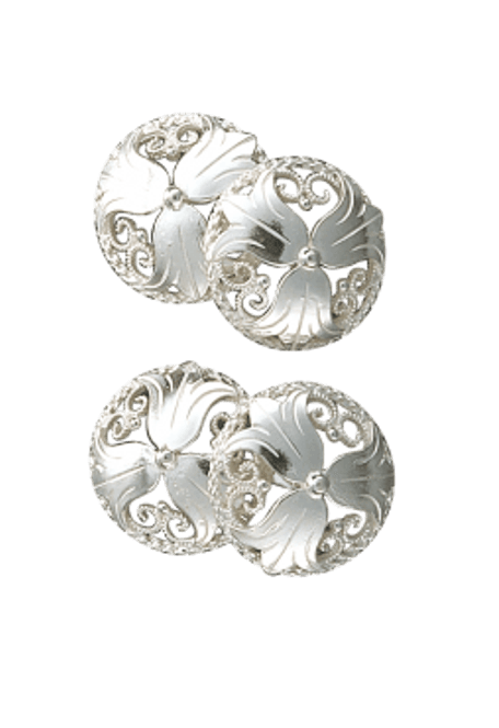 Hovedbilde mansj.knappar, kvit