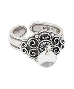 Hovedbilde Bunadsring med lauv, oksidert