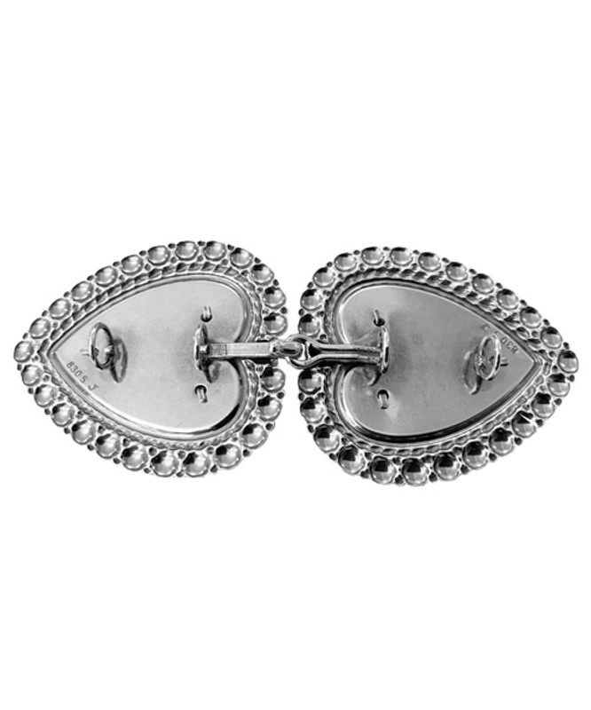 Beltespenne til skinnlist med kruser, forgylt/kvit